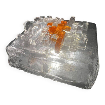 Vintage PoliArte Glass Wall / Ceiling Lamp — Italian Sculptural Lighting