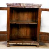 Antique Burmese teak sideboard with original mauve patina