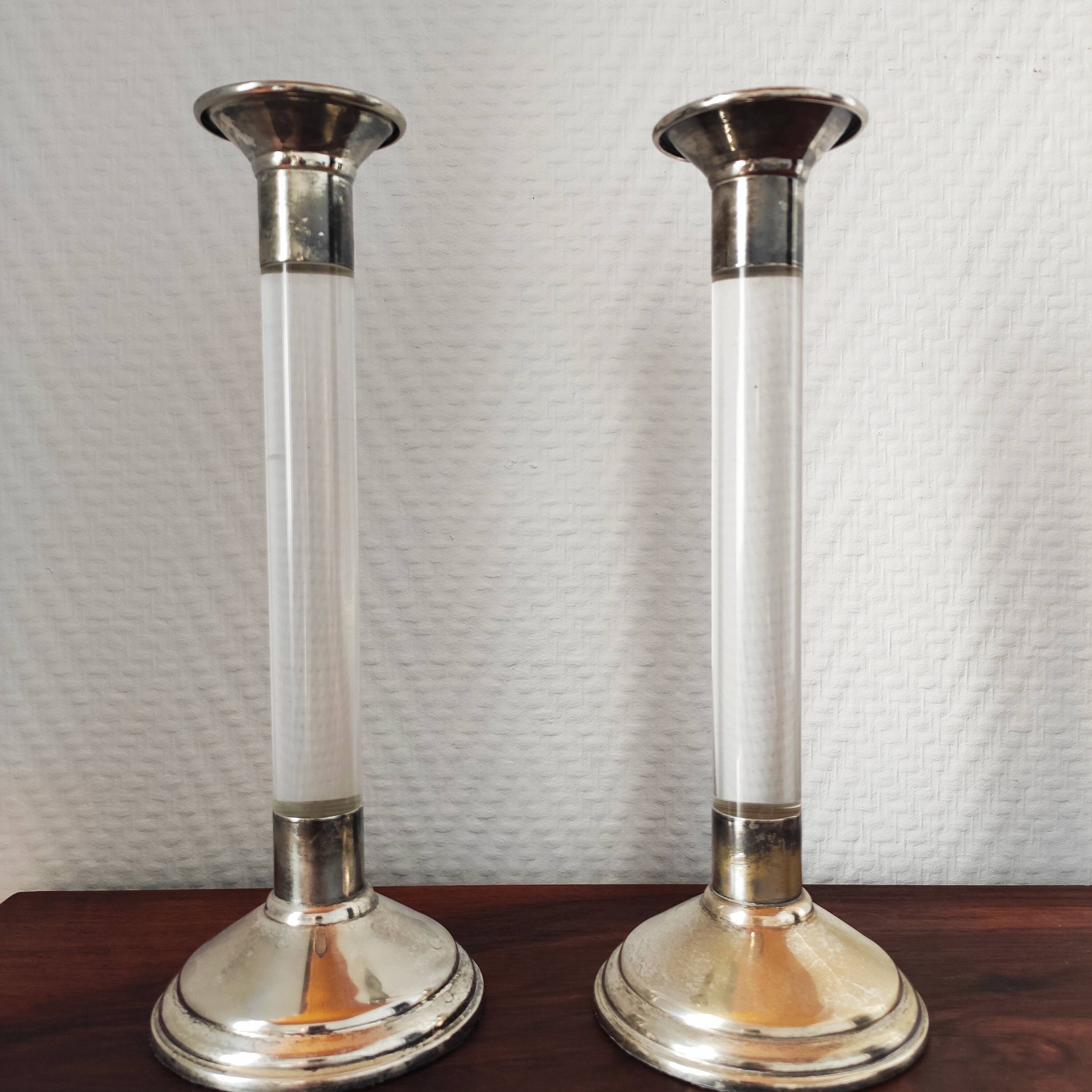 Vintage 70s candlestick pair