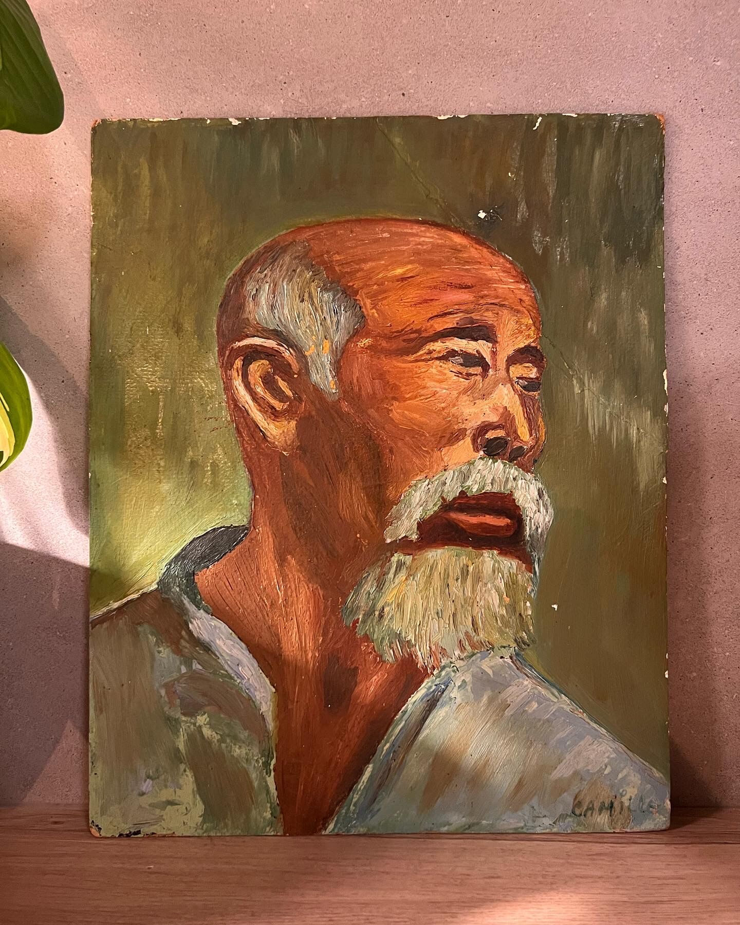 Old portrait, Asian man head
