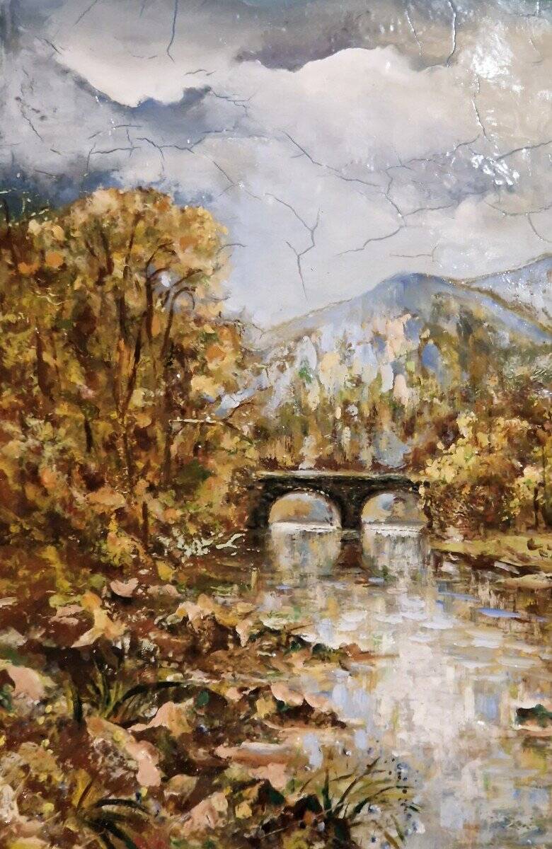 mountain valley painting