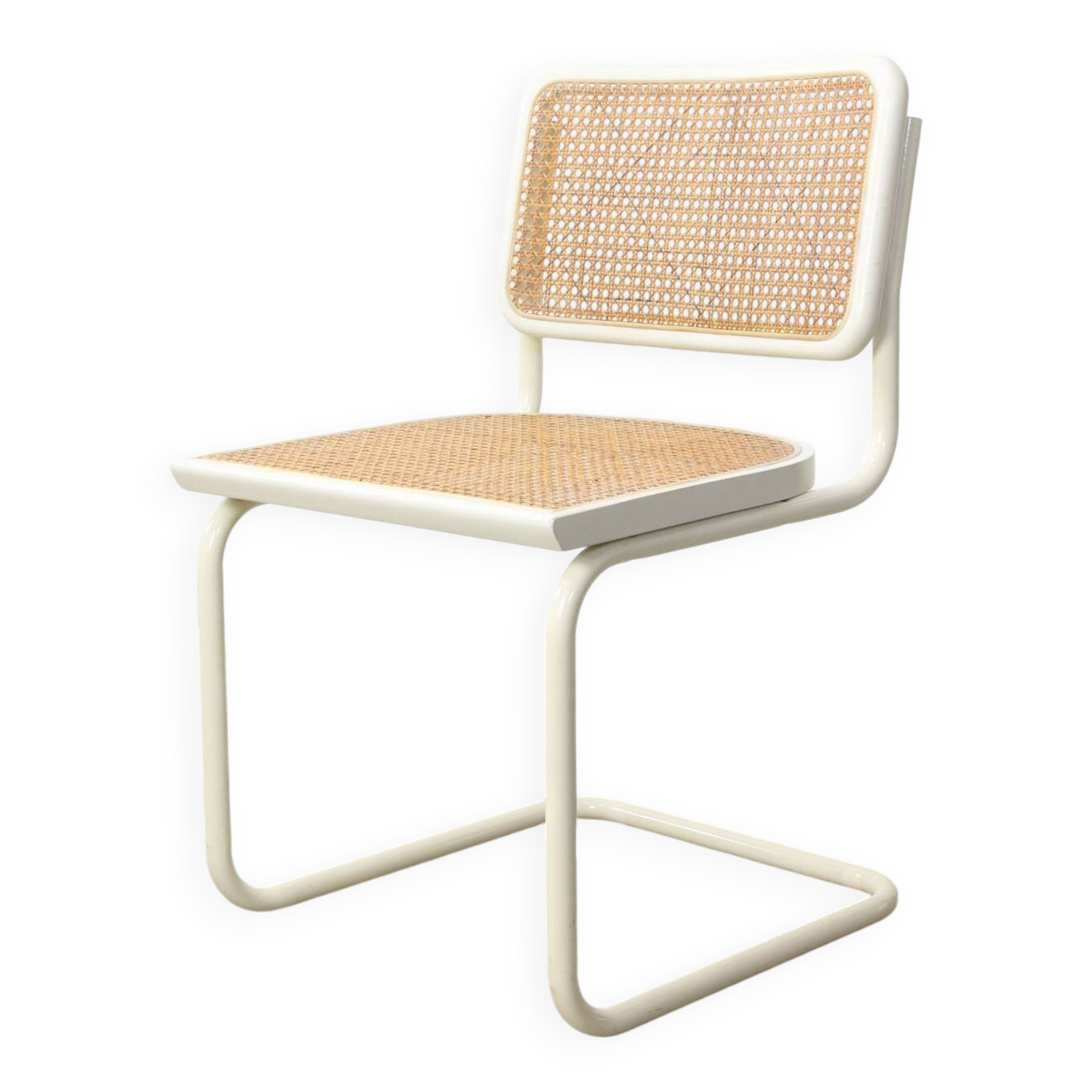 Vintage Cesca B32 chair in white by Marcel Breuer, 1970s