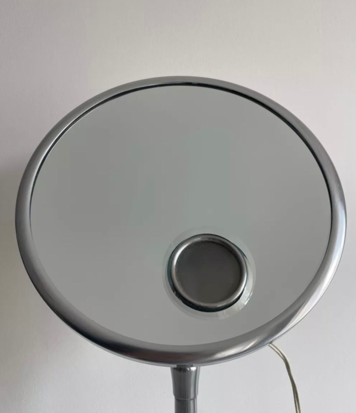 Vintage chrome Brot mirror, magnifying and illuminating, on adjustable stand, France 1960