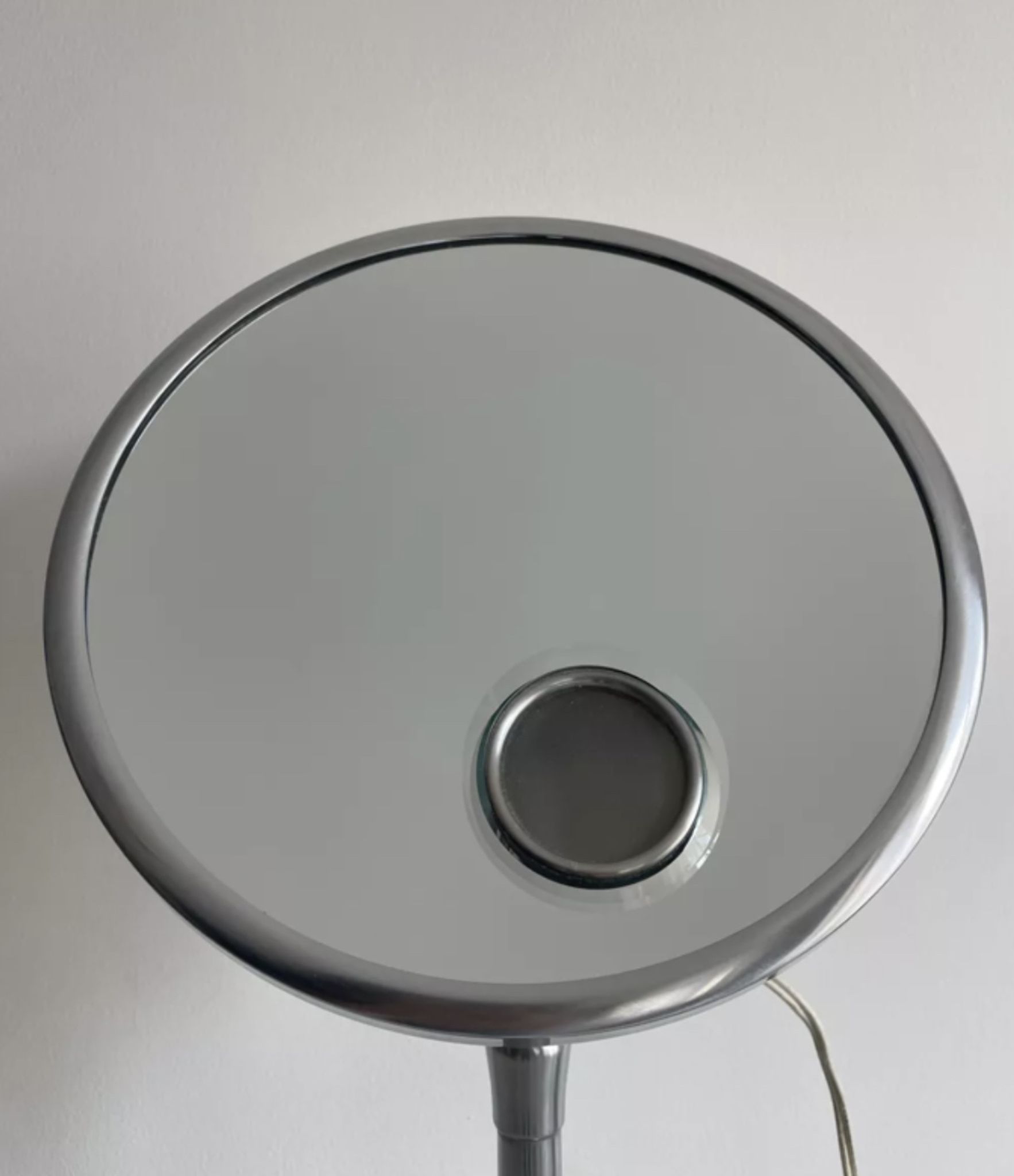 Vintage chrome Brot mirror, magnifying and illuminating, on adjustable stand, France 1960