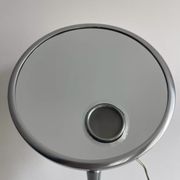Vintage chrome Brot mirror, magnifying and illuminating, on adjustable stand, France 1960