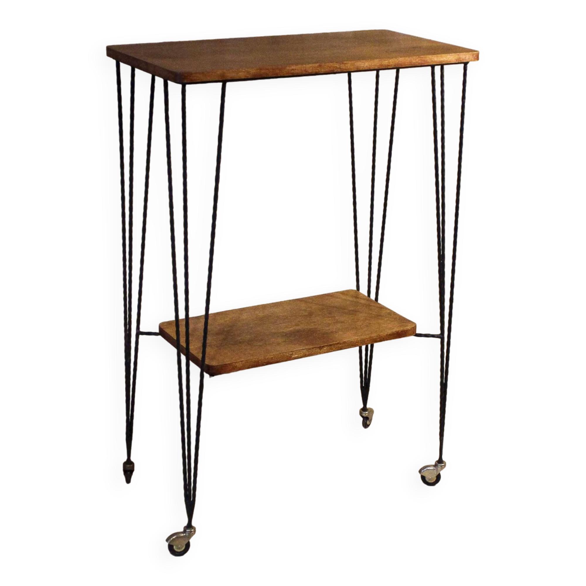 Wrought iron rolling trolley from the 60s