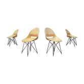 Set of 4 beige chairs by Miroslav Navràtil by Vertex