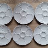 La Redoute x Selency set of 6 white oyster plates