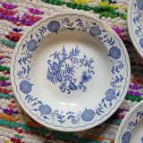 Set of 5 Blue Onion deep plates