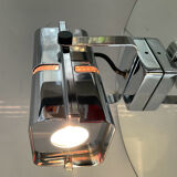 Vintage hinged wall lamp in chromed metal