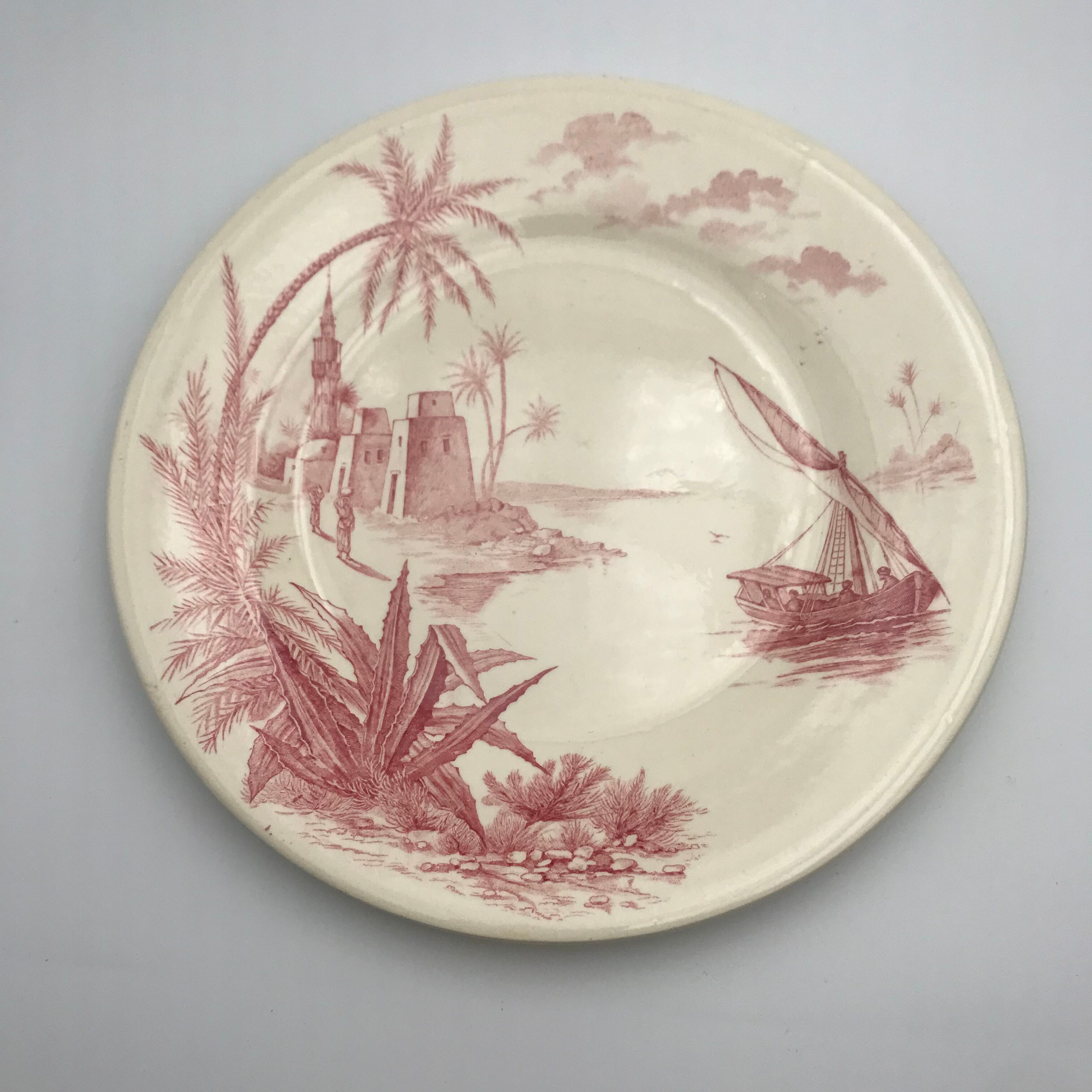 6 dessert plates seen from orient gien 1870