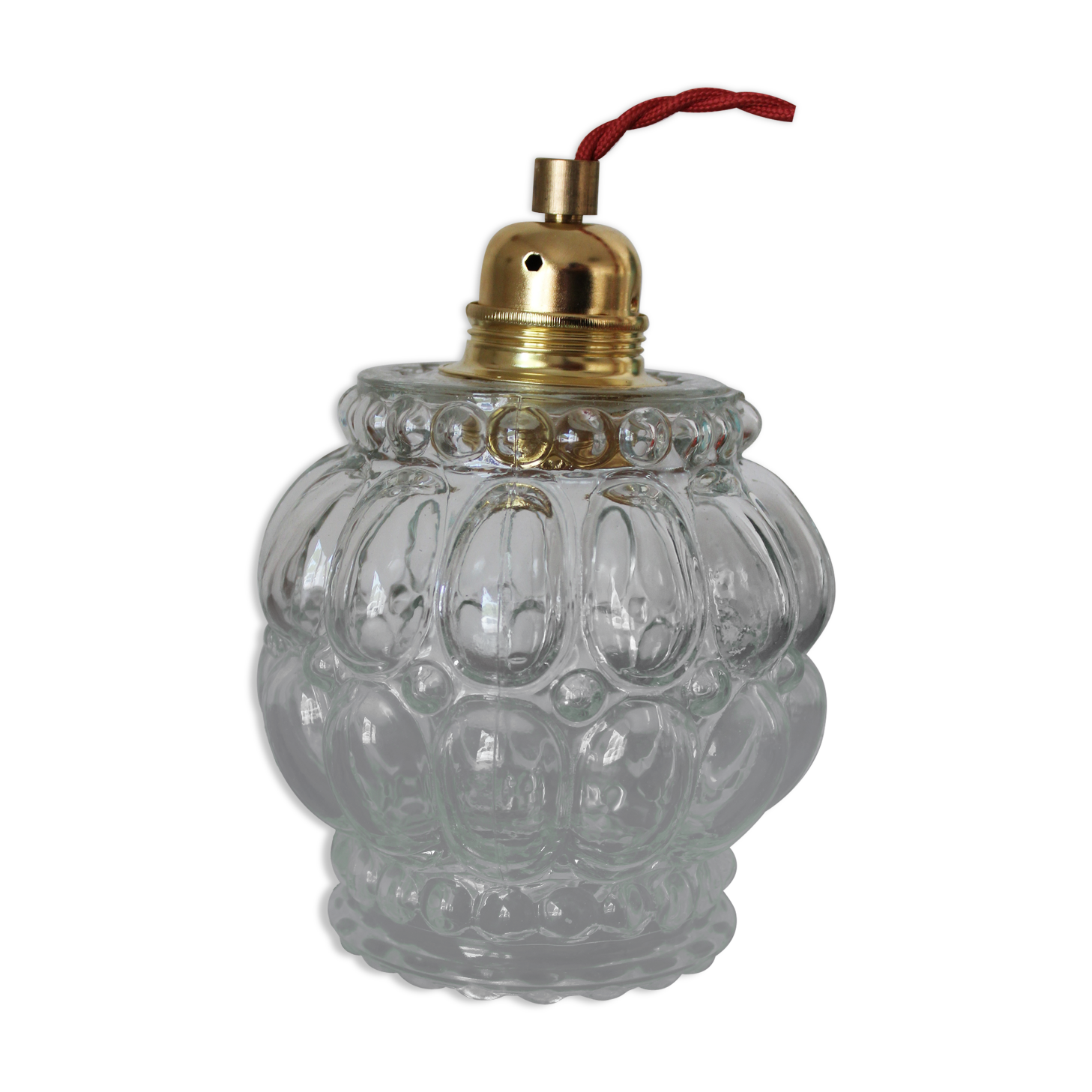 Moulded glass hanging lamp