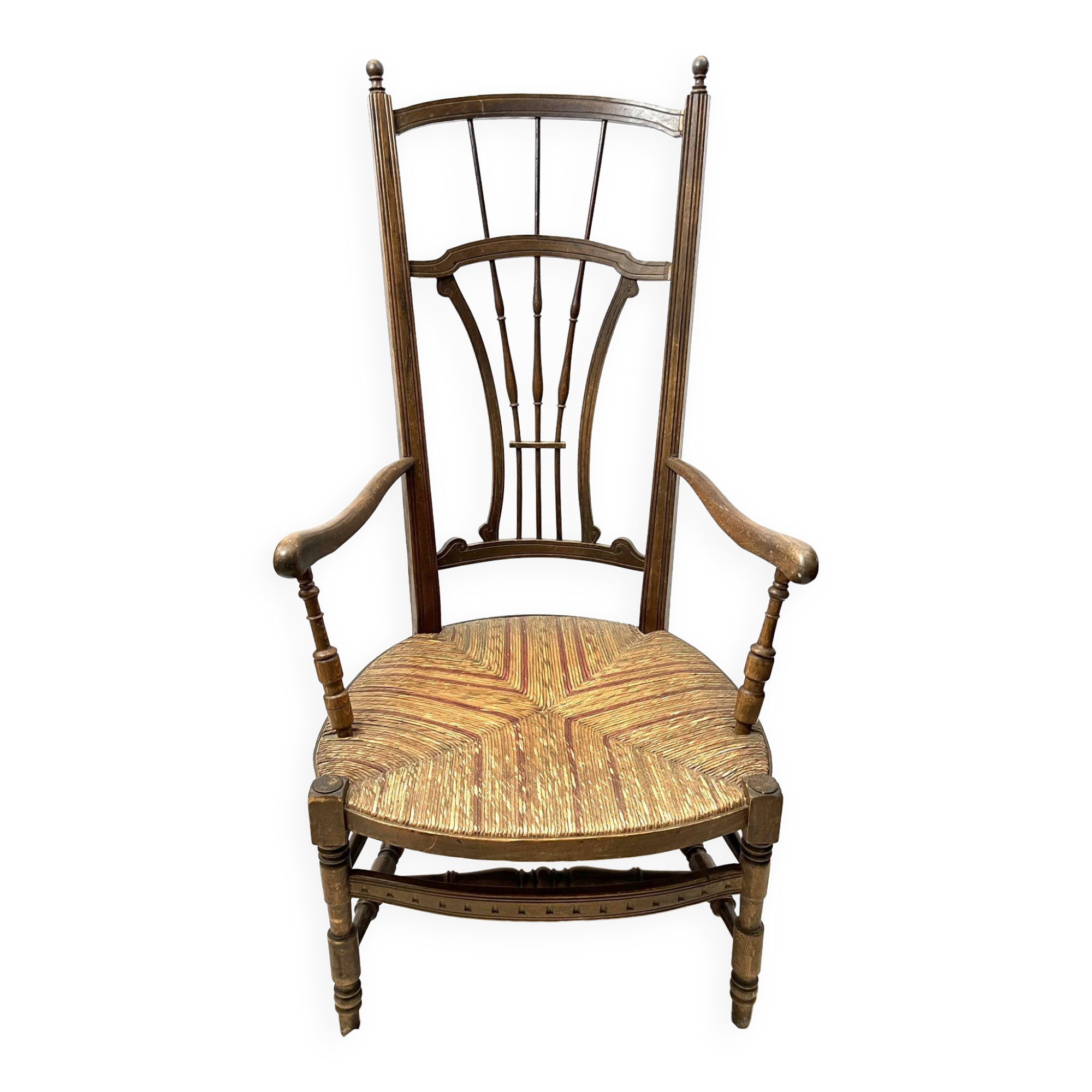 19th century Provencal nurse's chair wide seat