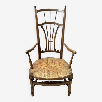 19th century Provencal nurse's chair wide seat