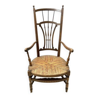 19th century Provencal nurse's chair wide seat