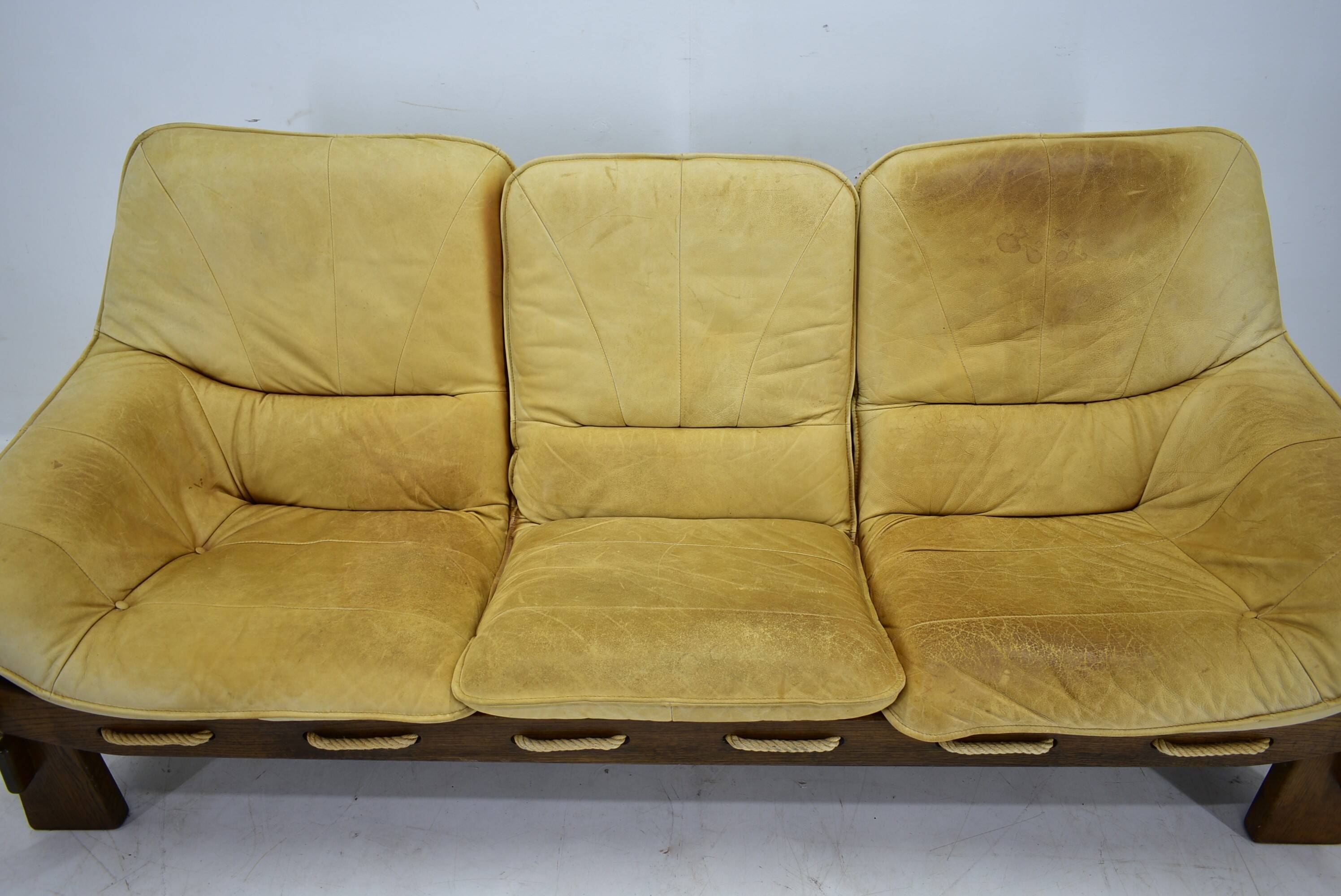1970s Three Seater leather Sofa , Brazil