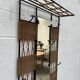 Pair of rattan and metal lockers
