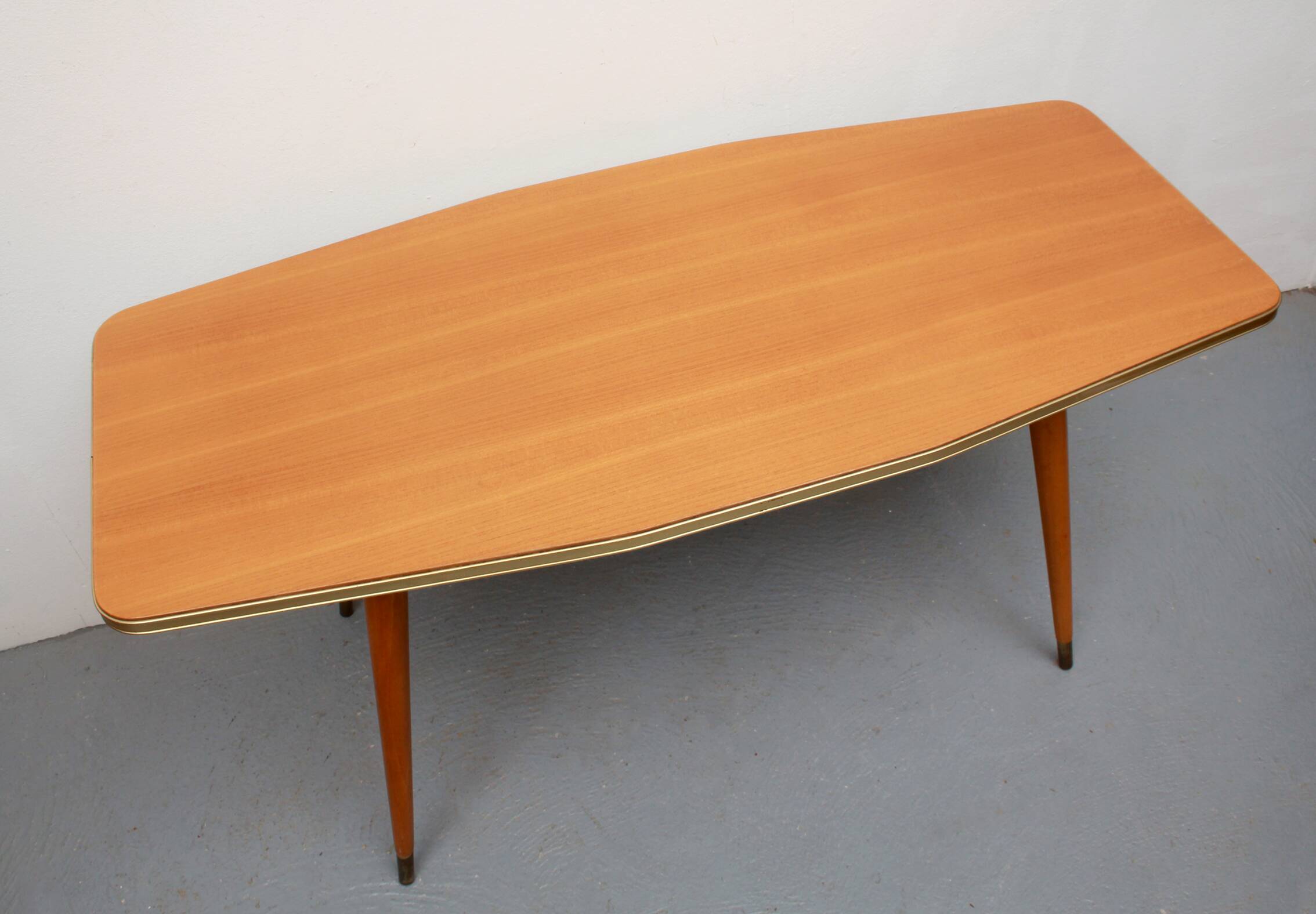 1950s coffeetable ship shaped in ash