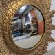 Gold metal sun mirror and witch's eye XL, Italy circa 1970.