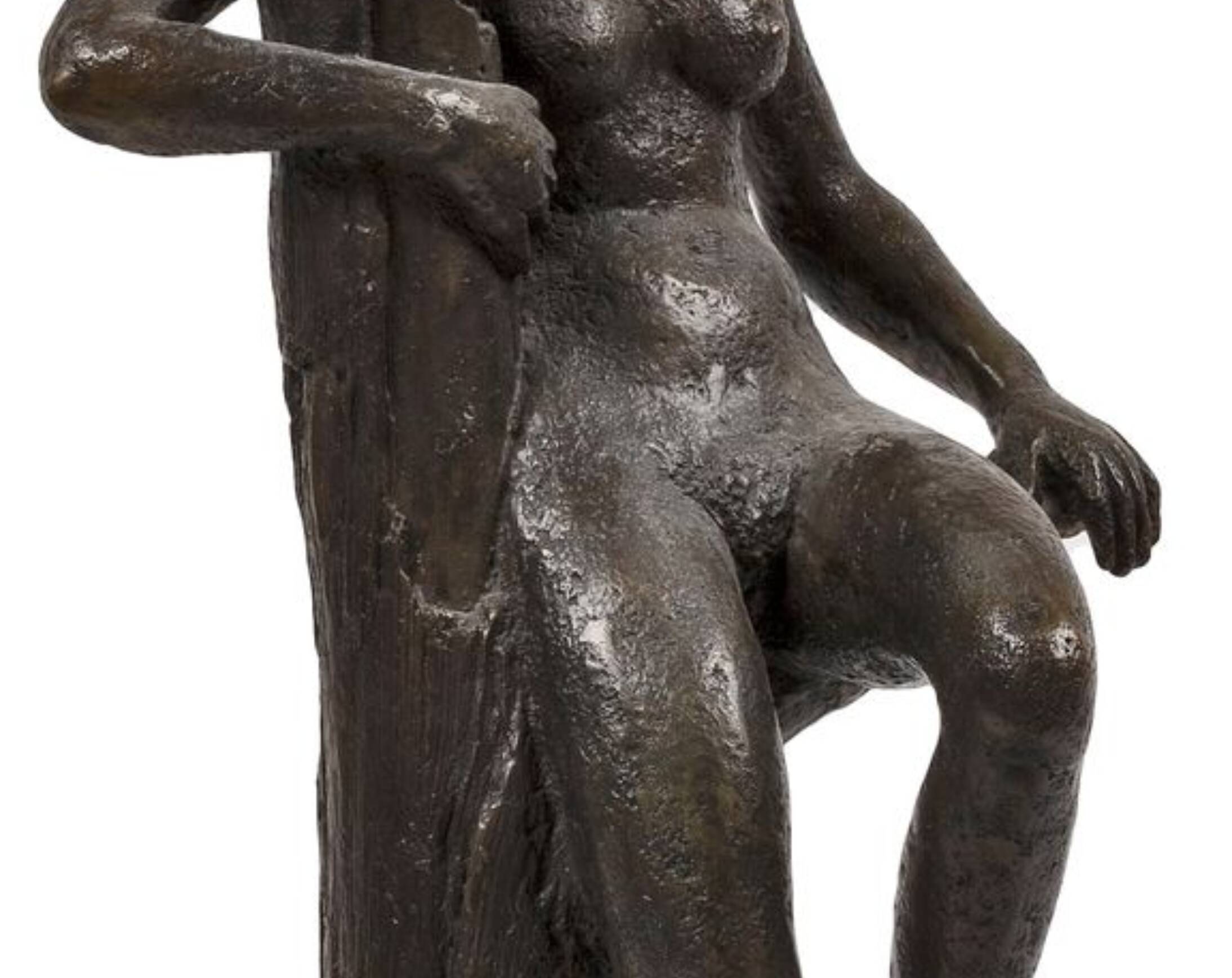 Jean-Pierre Alaux - Bronze Sculpture - Woman sitting on a branch - Signed