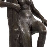 Jean-Pierre Alaux - Bronze Sculpture - Woman sitting on a branch - Signed