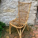 Lot de 10 chaises en rotin vintage