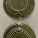 5 Lunéville Moss Green dessert plates.