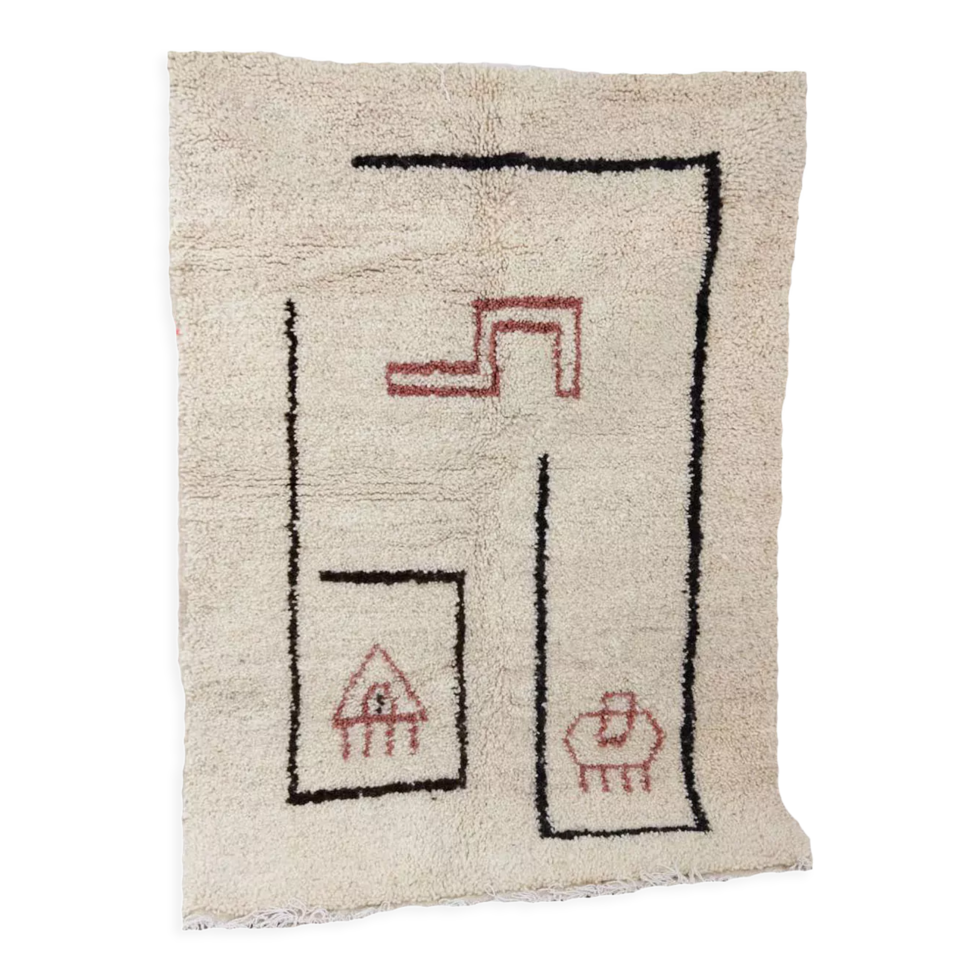 Handmade moroccan berber carpet 150 x 108 cm