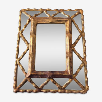 Hollywood Regency beaded mirror