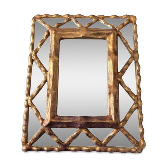 Hollywood Regency beaded mirror