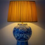 Large Royal Delft ceramic table lamp hand-painted for the 300th anniversary, 1953.