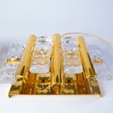 Paire d'appliques murales Carl Fagerlund du milieu du siècle pour Orrefors, Suède, vers 1960