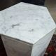 Italian hexagonal Carrara marble monolith side table / pedestal