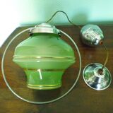 Art deco pendant lamp from the 1920s/1940s with opaline