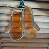 Applique vitraux plastique ambre fleur