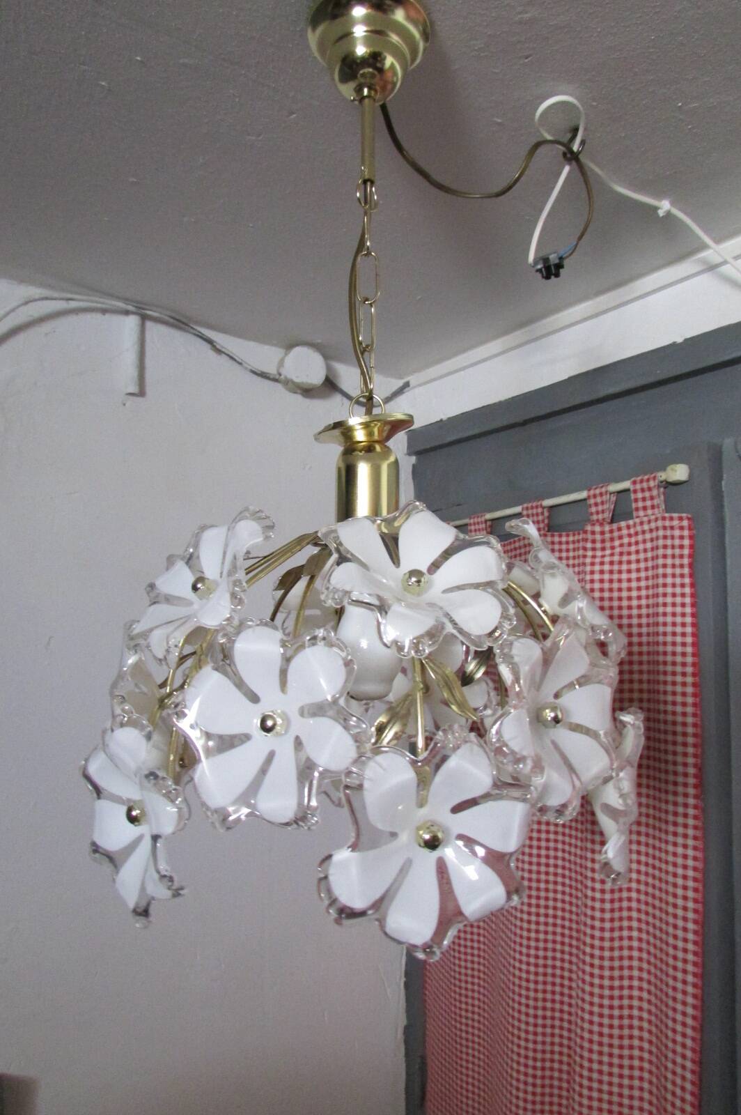 Suspension, vintage chandelier, 18 flowers