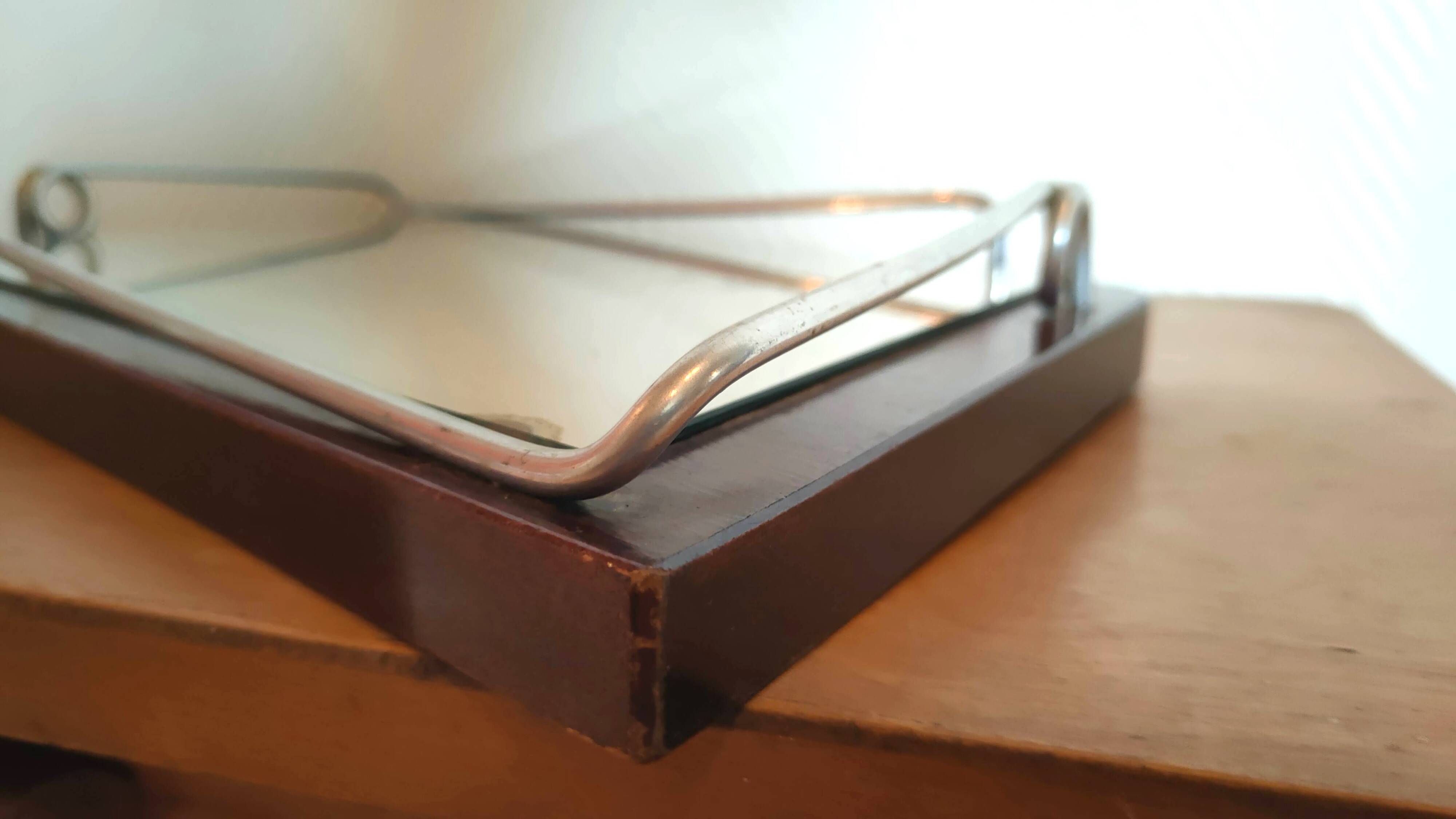 Mirror top free form wood and metal 60s