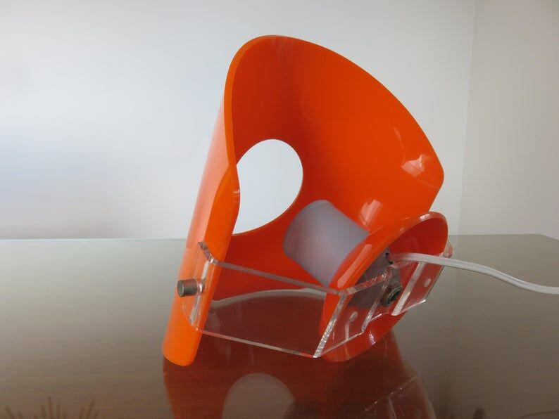 Pair of sconces in orange 70s perspex