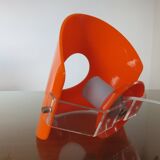 Pair of sconces in orange 70s perspex