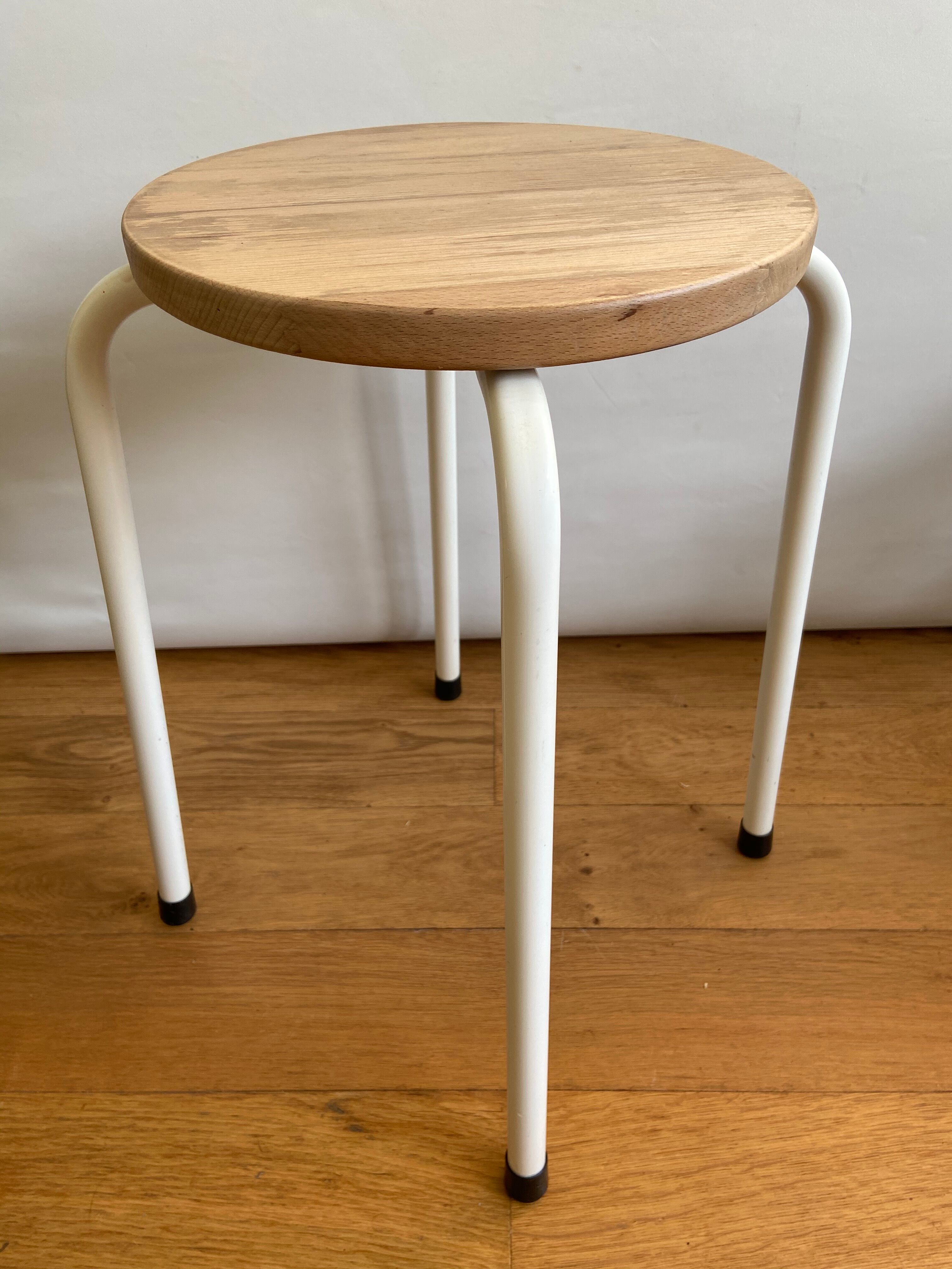 Wooden and metal stool