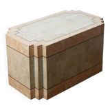 Postmodern marble & brass side table, 1970s