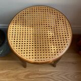 Wooden and caning stool