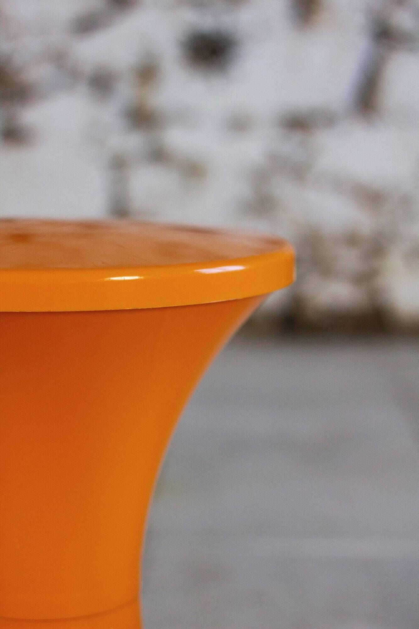 Set of 3 Tam Tam stools in orange by Henri Massonnet for Stamp, 1970.