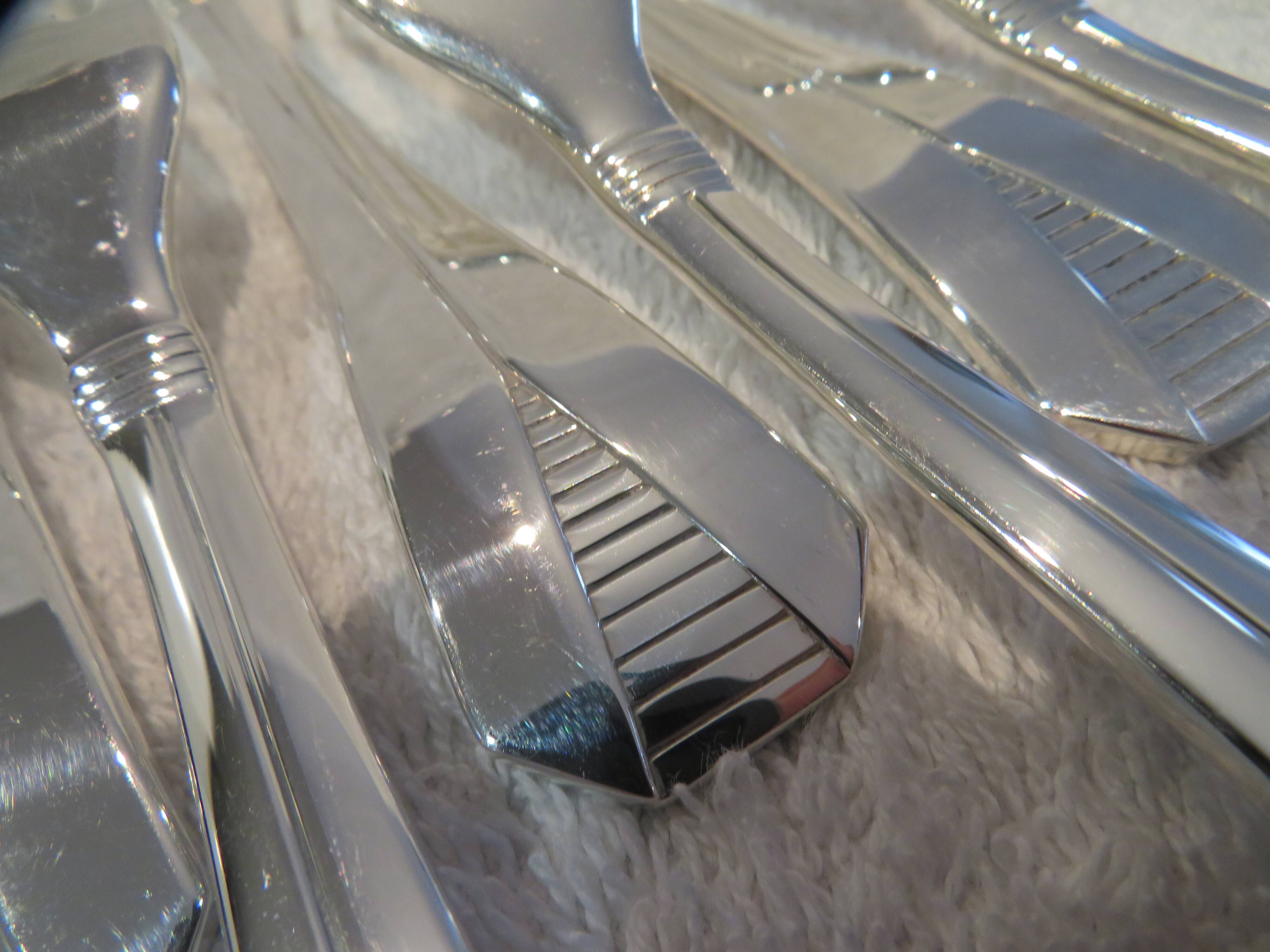 10 Christofle Atlantide silver-plated table forks 20.7cm