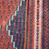 Tapis Kilim Ancien Iran Senneh : 1.27 X 2.98 Mètres