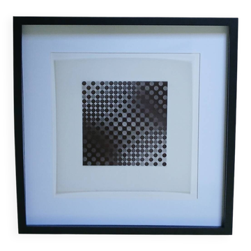 Tableau Vintage Art Optique - Victor Vasarely - Frame 40x40cm