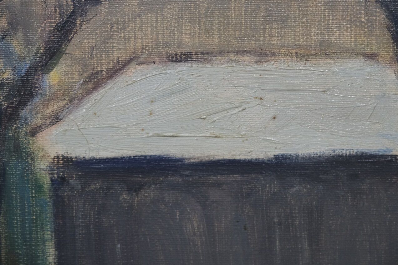 Scandinavian modern painting, 1960s, oil on canvas, framed, Gideon Isaksson