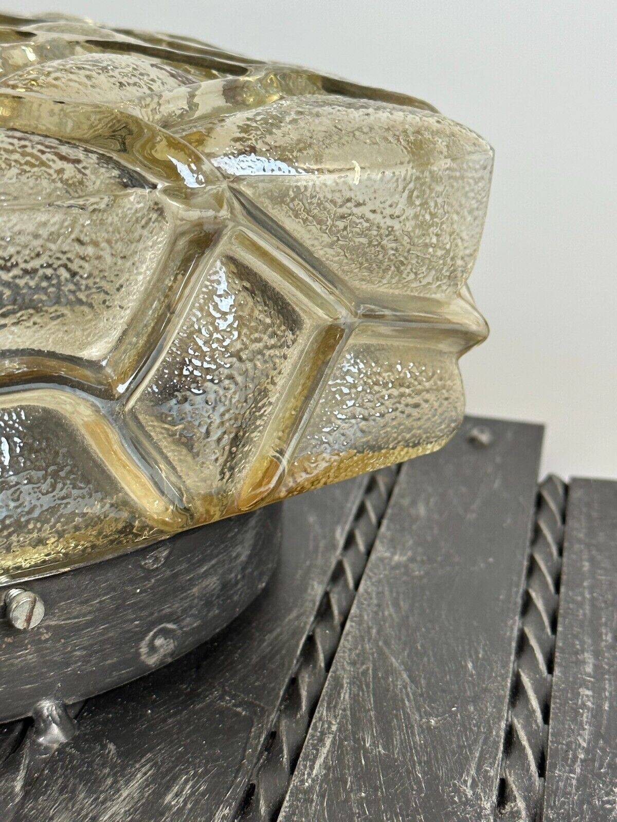 60's 70's Brutalist Wall Lamp Iron & Glass Wall Sconce