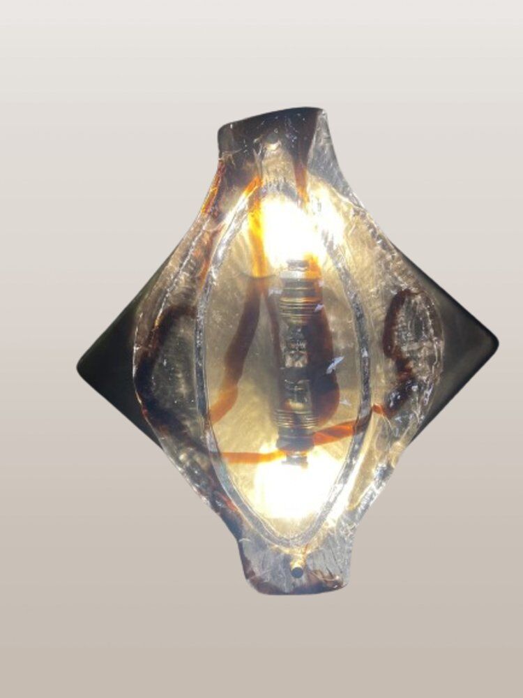 Lámpara colgante vintage de cristal de Murano de Mazzega, 1960
