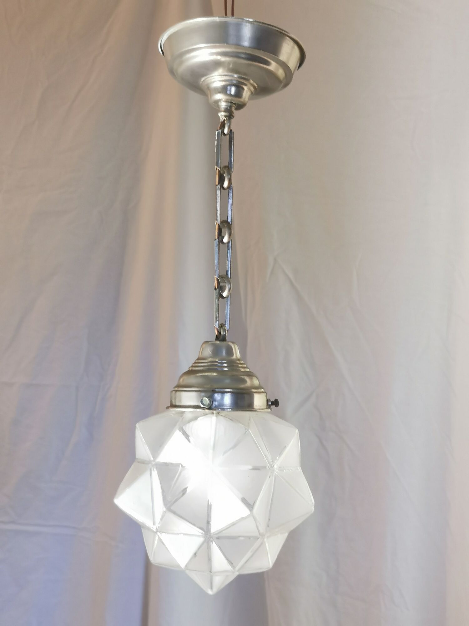 Star hanging in frosted glass and aluminum, 1960
